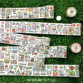 

Cute Animal Series Daily Life Bullet Journal Washi Tape Masking Adhesive Scrapbooking Label Stickers Craft Supplies Stationery