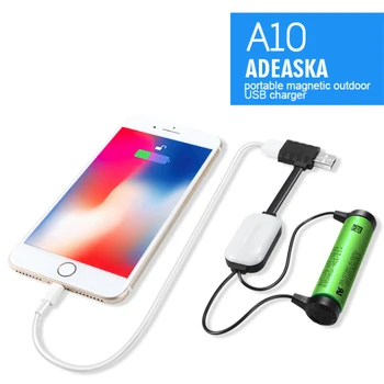 

ADEASKA A10 18650 Battery Charger for Li-ion Batteries Multifunction Magnetic USB Charger Mini Charging/Discharging Power Bank