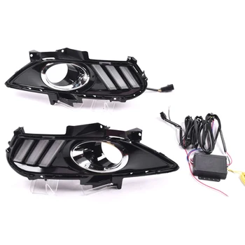 

Car DRL Lamp LED Daytime Running Light with Yellow Turning Signal Relay Waterproof for Ford Mondeo Fusion 2013 -2016