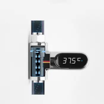 

LED Display Water Flow Temperature Meter Monitor Electricity Shower Thermometer