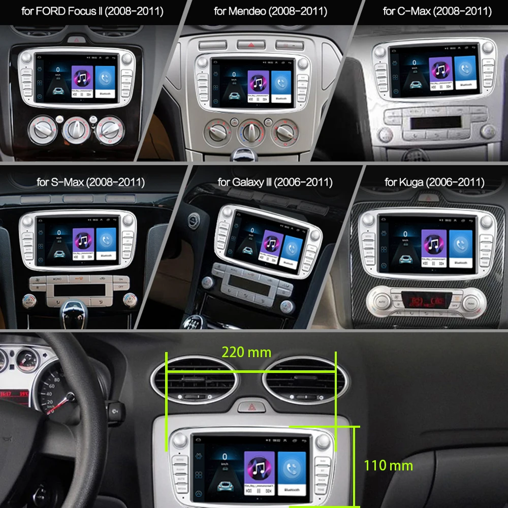 LELV автомобильный dvd экран Android 8,1 gps автомагнитолы 7 ''аудио dvd-плеер для Ford/Focus/S-Max/Mondeo 9/Galaxy yc-Max большой экран