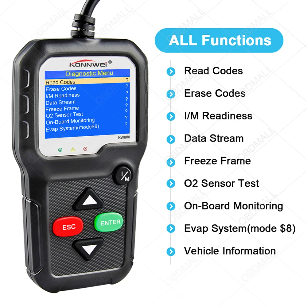 US $33.57 Konnwei Kw680s Odb2 Automotive Scanner Engine Fault Code Reader Car Diagnostic Tool Odb2 Better Ad410 Scan Tool Obd2 Autoscanner