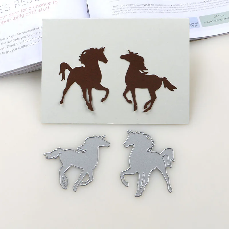 

DUOFEN METAL CUTTING DIES 2019 New horses set stencil for DIY papercraft projects Scrapbook Paper Album