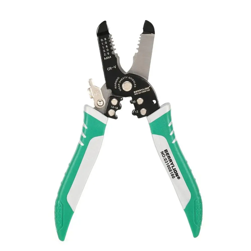 

BERRYLION 2 in 1 Wire Cable Scissor Cutter Wire Stripper Wire Cutting Pressing Stripping Pliers Electrician Hand Tools
