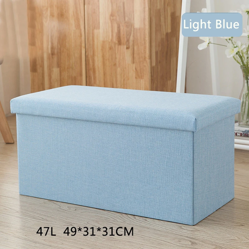 47L Light Blue 25/47L многофункциональная коробка для хранения диван удобное кресло диван табуреты Пуфики(пуф для хранения Poef скамеечка для ног 6 цветов мебель - Цвет: 47L Light Blue