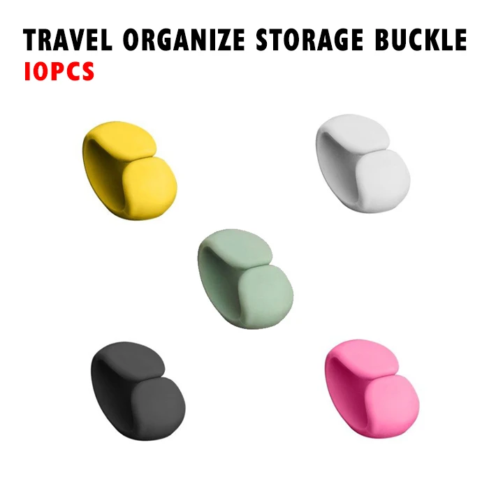 

10p Travel Data Line Hub Finishing Buckle Headset Charging Cable Finishing Storage Buckle Simple Multifunctional Winding Buckle