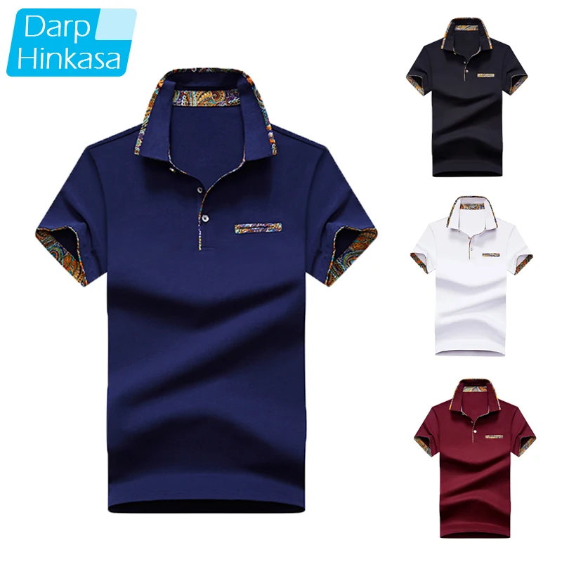 

DARPHINKASA Slim PoloT Shirt Short-sleeved Men Fashion Cotton Business Casual Large Size Men Short-sleeved
