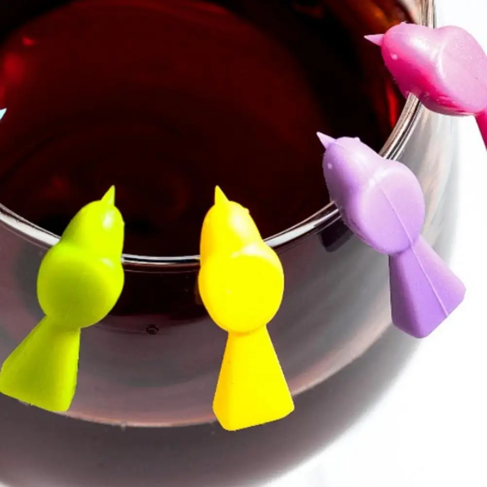 Wine Marker Silicone Wine Glass Sign Portable Anti-wear Unique Colorful Compact Glass Marker