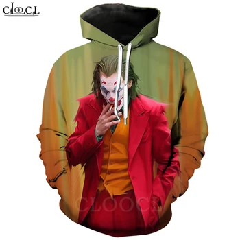 

Movie Joker Hoodies Men Women 3D Print Character Clown Jogging Sportswear Hippie Hipster Streetwear Hip Hop Tops B379