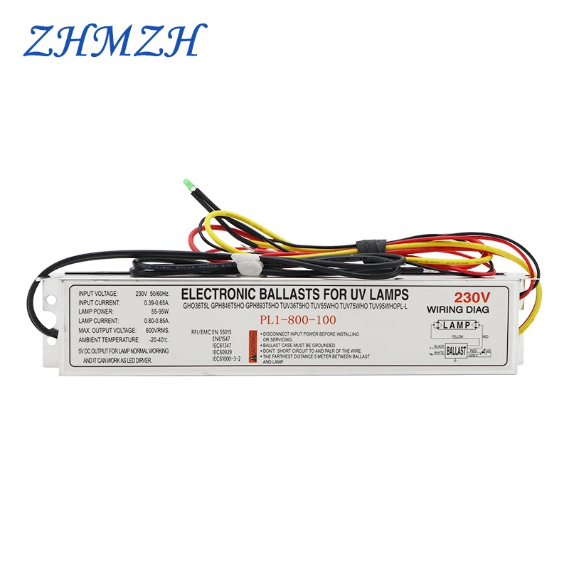 21-40W 55-95W Dedicated Electronic Ballast Output LED Driver For UV Sterilization Lamp Germicidal Light Rectifier 220V230V