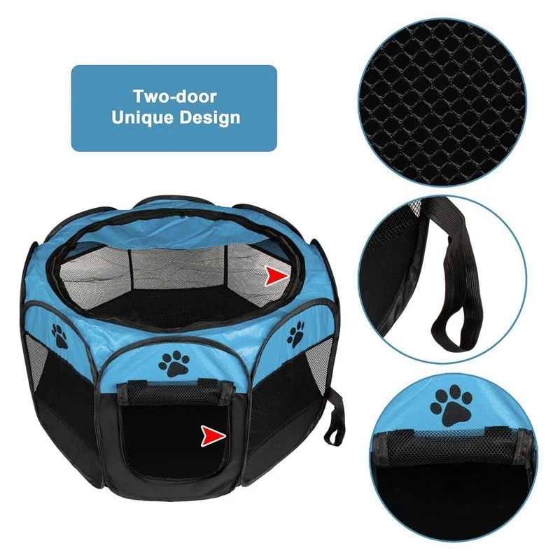Portable Folding Pet tent Dog House Cage Dog Cat Tent Playpen Puppy Kennel Easy Operation Octagon Fence