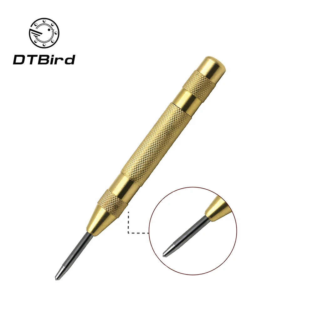 

1pcs HSS Automatic Center Punch Spring Loaded Marking Drilling Tool For Steel Board Walls Starting Holes Tool Chisel Steel