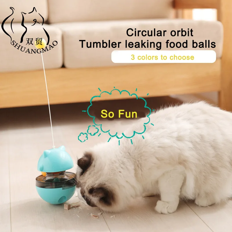 

SHUANGMAO Pet Cat Tumbler Toys Tracks Spinning Ball Puzzle Interactive Play Game Tunnel For Cats Mint Ball Pets Products Feeders