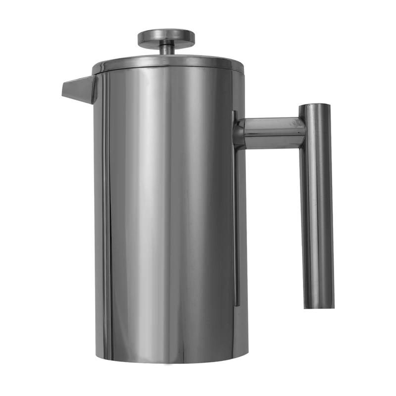 

Simple Practical Double Wall Stainless Steel Cafetiere Ground Coffee Filter Maker Plunger New (800ML)