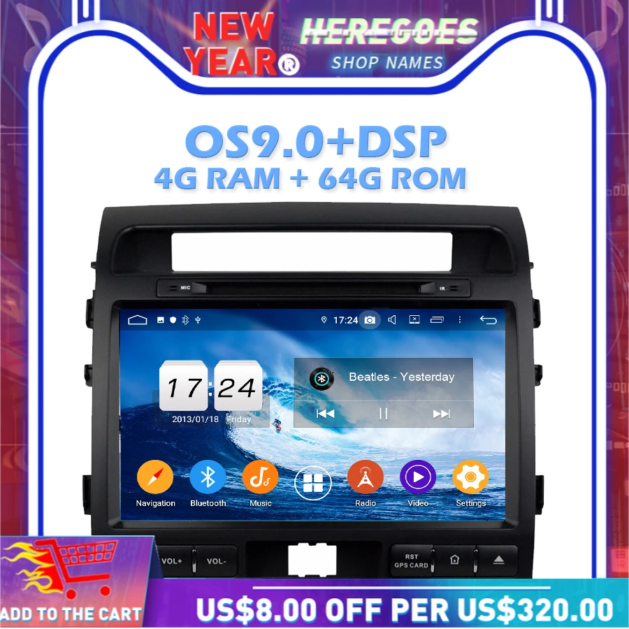 IPS DSP Android 10 0 4 Гб RAM 64 ROM автомобильный dvd-плеер Wifi 4G Bluetooth RDS радио GPS карта для Toyota land