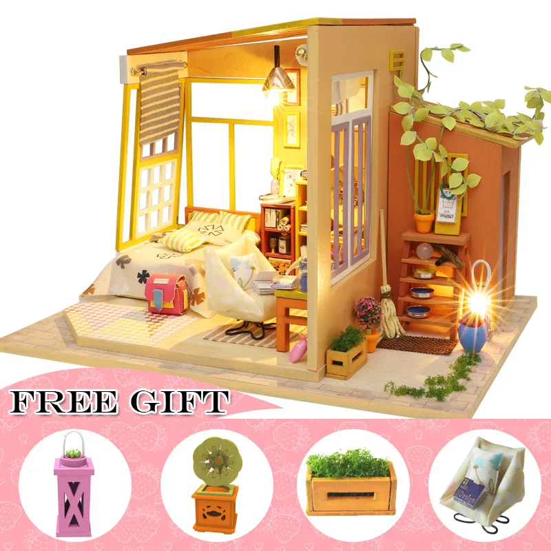 Cutebee Каса Кукольный дом миниатюрная мебель кукольный домик DIY Миниатюрные домики комната коробка театральные игрушки для детей Каса Кукольный дом A04A - Цвет: S03A