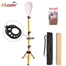 Alileader-trípode de soporte para pelucas con bandeja, soporte antideslizante para cabeza de peluca, de lona, para utensilios para muestras de peluca