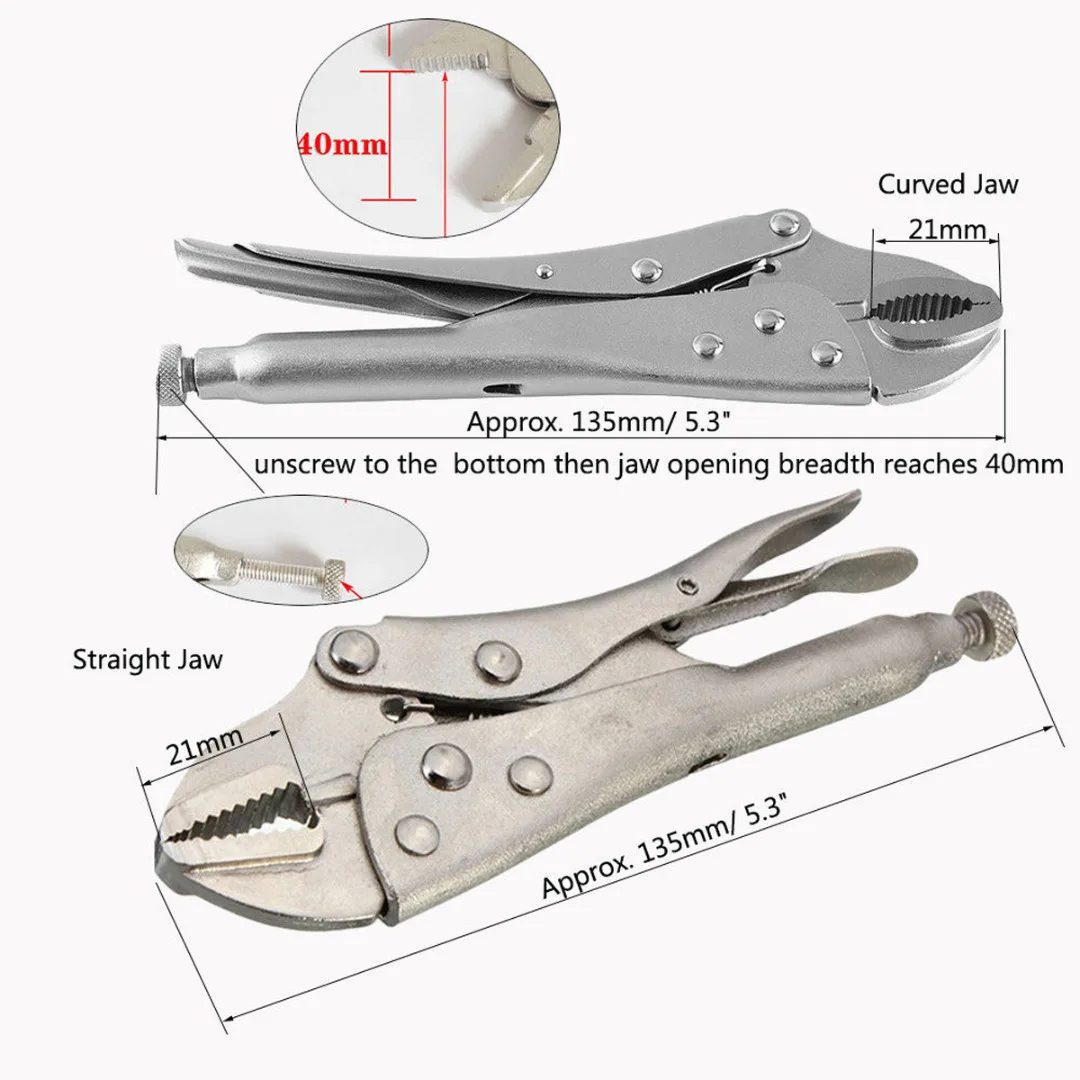 DWZ Pro Curved/Straight Jaw Lock Mole Plier Locking Vice Grips Hand Tools New