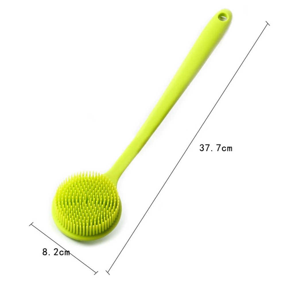 1 pcs Silicone Brush Back Scrubber with Long Handle Bath Body Brush Healthy Skin Care Bathroom Shower Accessories