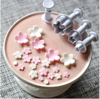 

4pcs Plum Flower Plunger Cutter Sugarcraft Fondant Cake Decorating DIY Tool 70 80