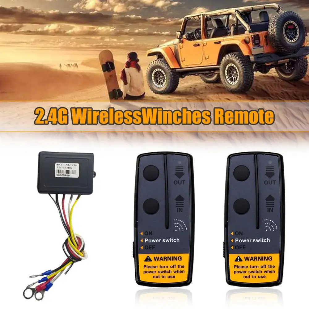 

2.4G 12V 50M Digital Wireless Winches Remote Control Recovery Kit for SUV