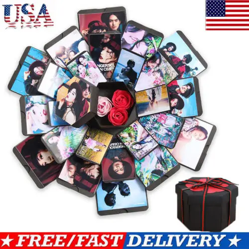 

US STOCK Surprise Explosion Box DIY Scrapbook Photo Album For Valentine's Wedding Gift