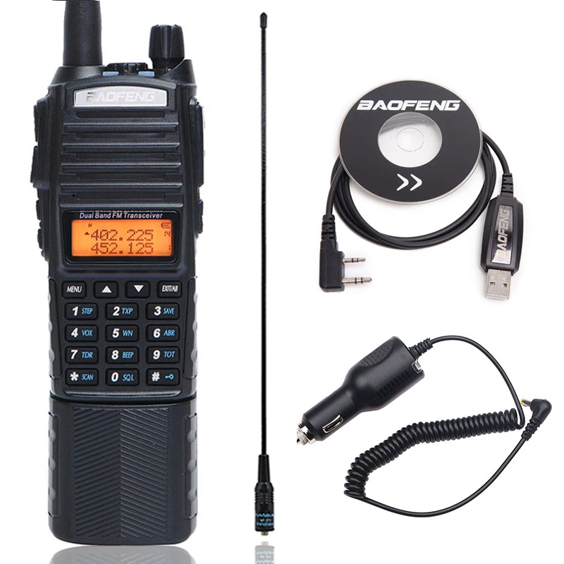 Baofeng UV-82 плюс 8 Вт иди и болтай Walkie Talkie 8 Вт мощный Дальний 10 kmDual Band 3800 мАч коннектор питания постоянного тока для охоты двухстороннее радио - Цвет: as pic show 4