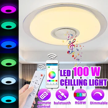 

NEW 100W Modern LED Smart Ceiling Light bluetooth Music Speaker Dimmable Lamp Smart Ceiling Lamp APP Remote Control
