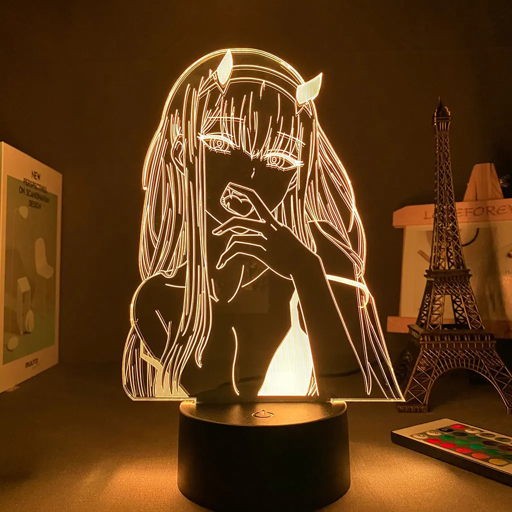 3D ночник в стиле аниме Zero Two DARLING In The FRANXX цветной сенсорный Usb-светильник с