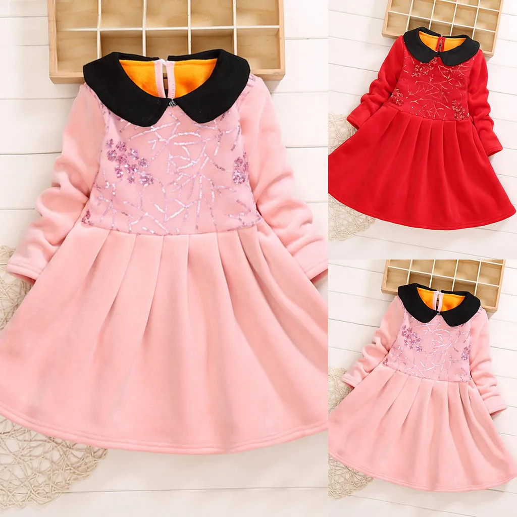 Модное платье принцессы с цветочным принтом для маленьких девочек, наряды, модное платье для маленьких девочек, весенне-осенняя одежда