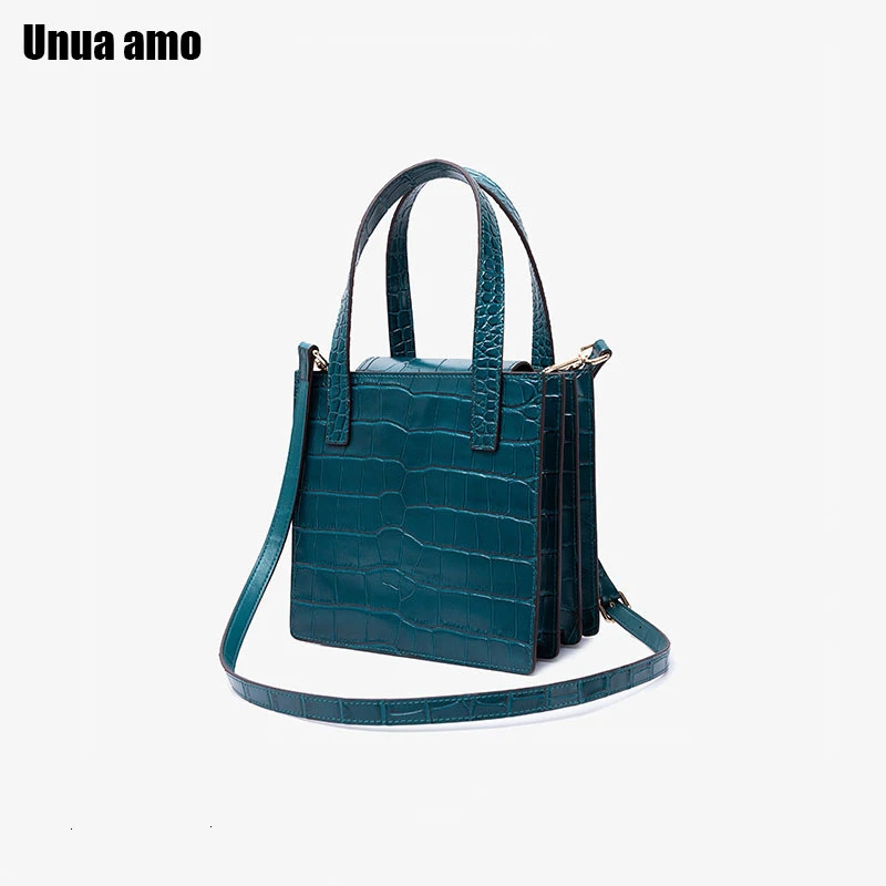 

Unua amo 2019 Handbag Women Luxury Genuine Leather Crocodile Pattern Three-floor Shoulder Crossbody Organ Totes Bags Ladies