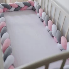 1M/2M/3M/4M Baby Stoßstange Krippe Bett Protector Infant Bebe Bettwäsche Set für Baby Junge Mädchen Braid Knoten Kissen Kissen Room Decor