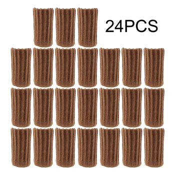 

24pcs Thicken Elastic Reusable Stitching Chair Leg Socks Home Decor Floor Protector Caps Non Slip Double-layer Knitted