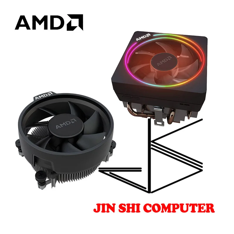 Оригинальный вентилятор для процессора AMD Ryzen wraw nuevo 4 pines ssoportar R3 R5 R7 R9 CPU base soportar la
