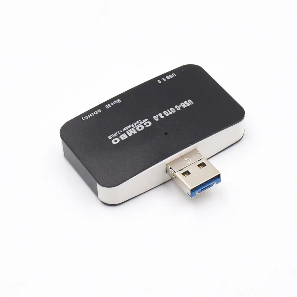 Черный Кард-ридер USB 3,0 все в одном SD/Micro SD Compact Flash смарт-карта памяти Адаптер Тип C OTG SD кард-ридер - Цвет: Черный