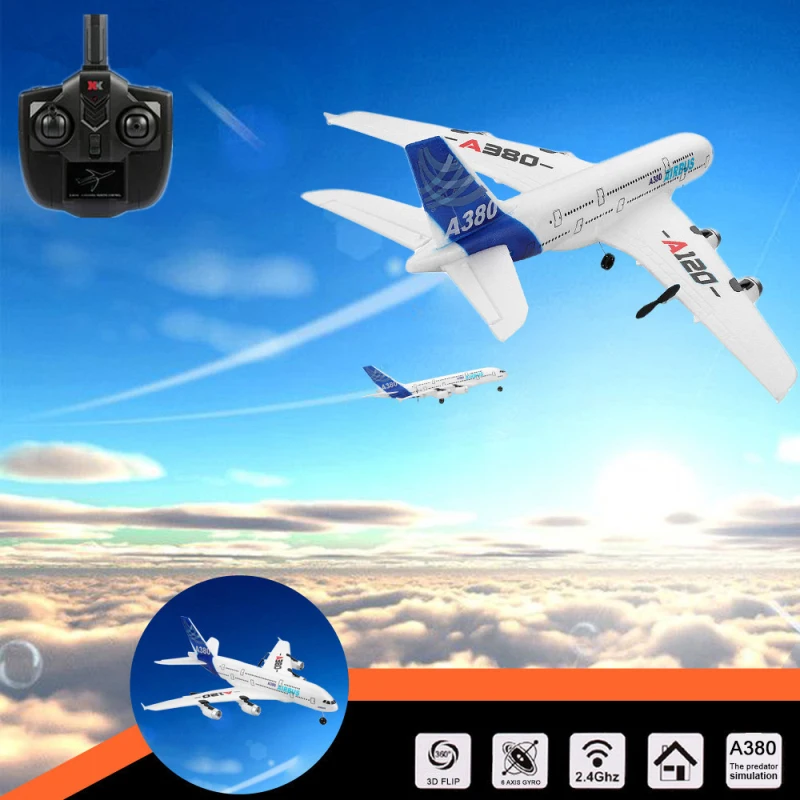 Моделирование военная модель самолета RC Airbus A380 модель 3CH 300M 2,4G двойной мощности EPP самолет RTF Электрический радиоуправляемый самолет игрушка добавить свет