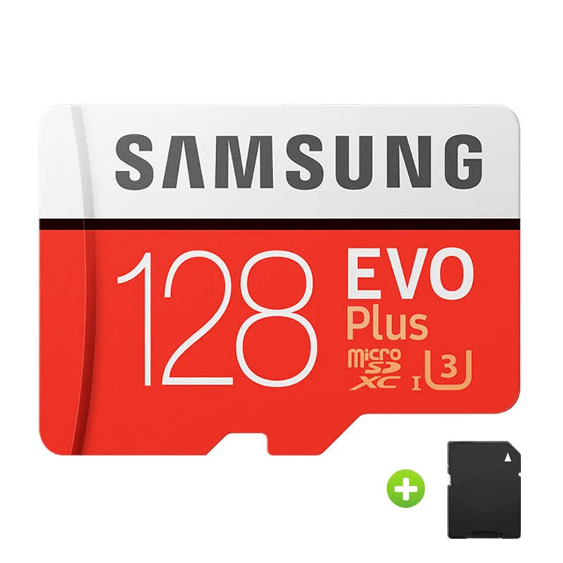 SAMSUNG карта памяти Micro SD Card 64 Гб 128 ГБ 256 Гб карта памяти EVO+ 100 МБ/с. C10 TF карта флэш-накопитель для смартфона - Емкость: 128GB-Adapter