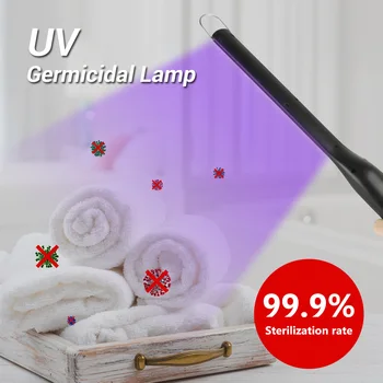 

UV Germicidal Light Hand-held portable UV light Sterilizer COB Led Bacteria Dust Mite Eliminator Air-purifying Lamp USB Charging