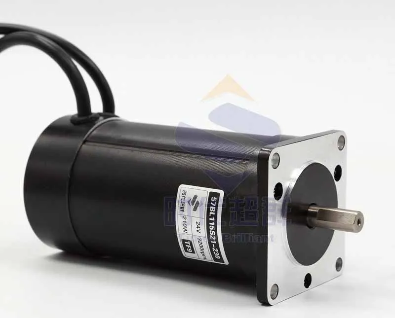 

0.7N.m 24V 210W 3000rpm 57 Brushless DC holzer motor big torque high speed low noise low voltage length 115mm BLDC
