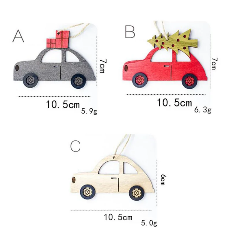 3 шт. Деревянные красочные автомобильные елки, рождественские подвесные орнаменты, Декор для дома, детские игрушки, подарок на Рождество, Год, Вечерние Декорации, Navidad