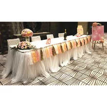 Тюлевая юбка для стола из снежной пряжи; посуда для дня рождения, Рождества, свадебной вечеринки; Новинка