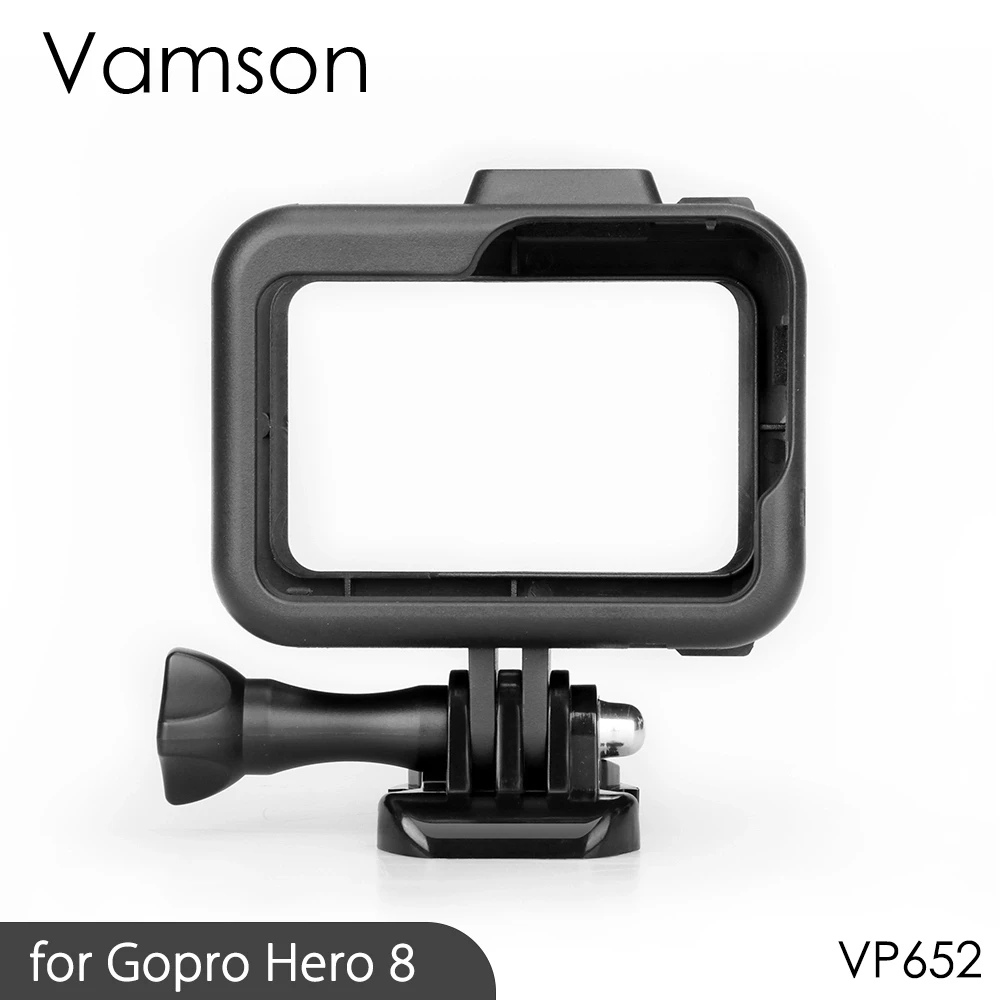 VP652 Vamson для GoPro Hero 8, черная рамка, чехол, защитная крышка, закаленное стекло, защита экрана, для GoPro, аксессуары VP652 - Цвет: VP652