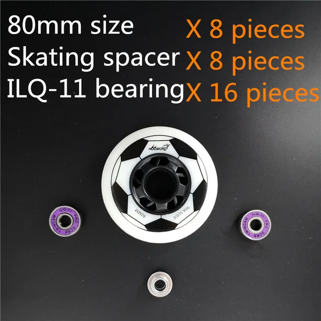 80mm Wheel Bearing 8 шт/набор роликовые коньки колеса с ABEC подшипник для катания на коньках 80 мм 76 мм 72 мм скейт rodas для fsk слалом HV High KSJ WFSC IGOR - Цвет: 80mm Wheel Bearing