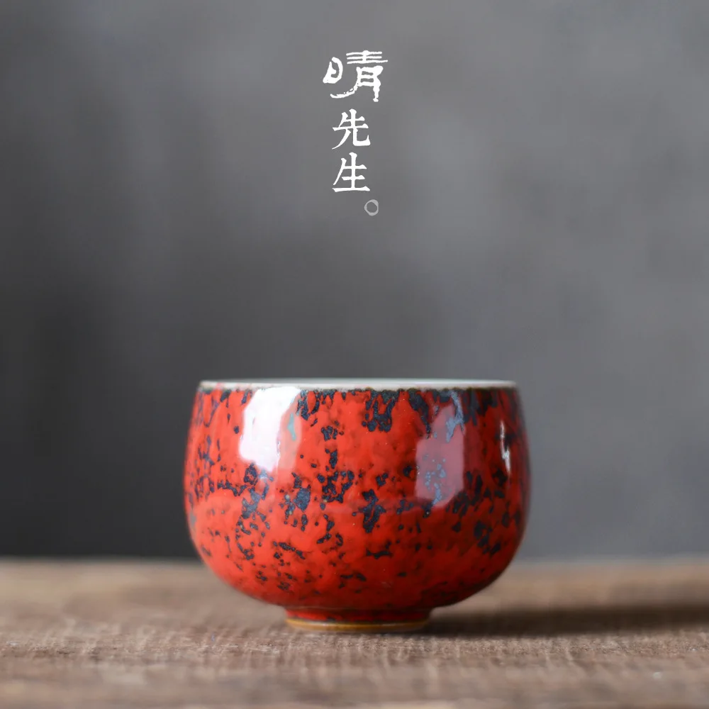 

Jindezhen Manual Charm Red The Warring States Red Ceramics Small Teacup Tea Cups Built Master Cup Sip Tea Cup Arhat Personal Cup