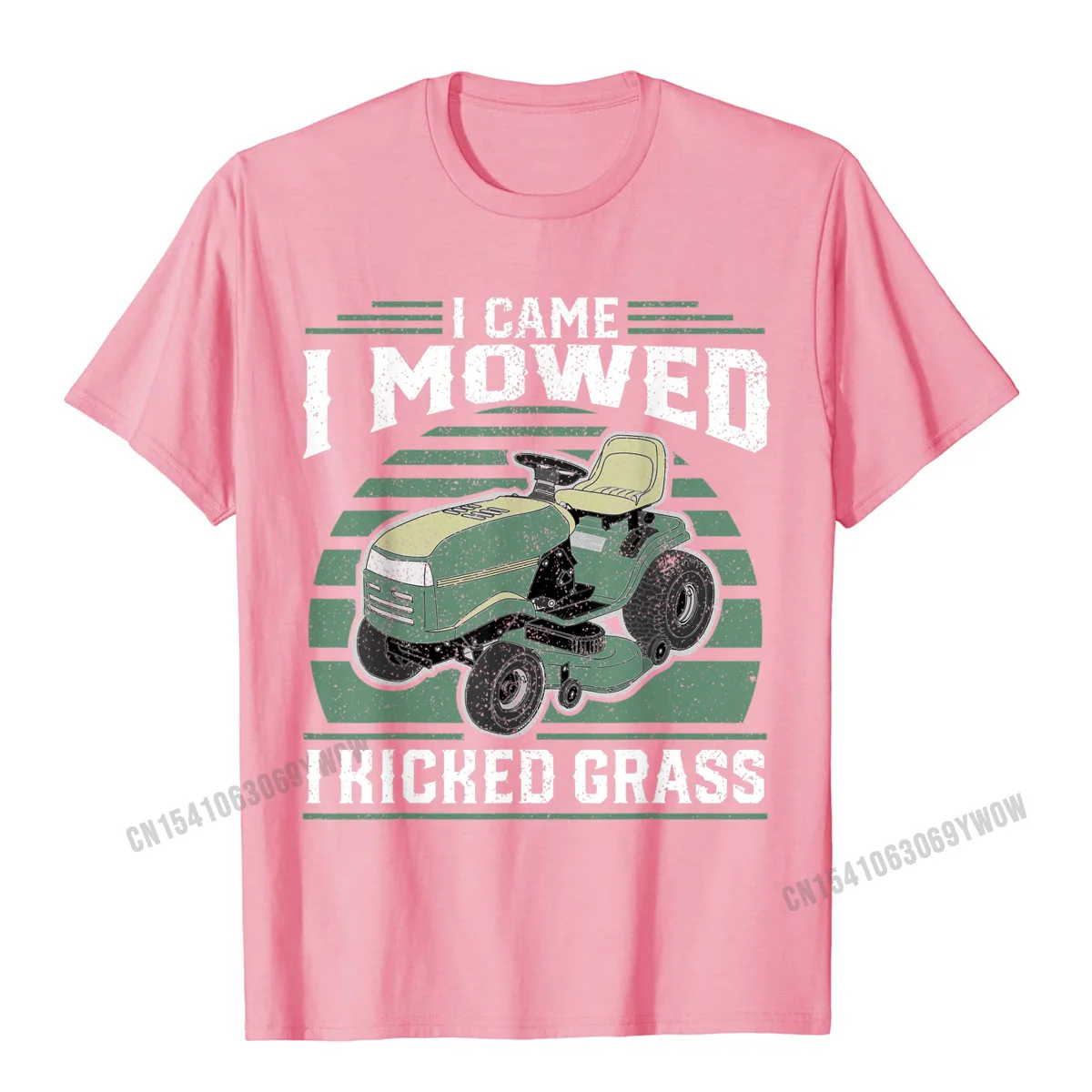 Fashionable Pure Cotton T Shirt for Men Short Sleeve Cool Tops Shirt Hot Sale Summer Fall Crewneck Tee Shirt Casual I Came I Mowed I Kicked Grass Riding Mower Mowing Dad Gift T-Shirt__85 pink