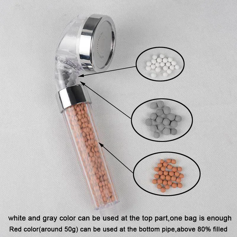 Filter Shower Head For Zhangji Replacement Beads SPA Shower Head Water Filter Purification Energy Anion Mineralized Negative Ions Ceramic Balls