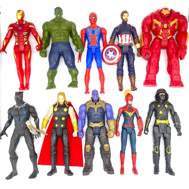 Figuras de acción de los vengadores de Marvel, muñecos de 30cm, Spiderman,  Thanos, Hulk, Iron Man, Capitán América, Thor, Pantera Negra Fivean unisex