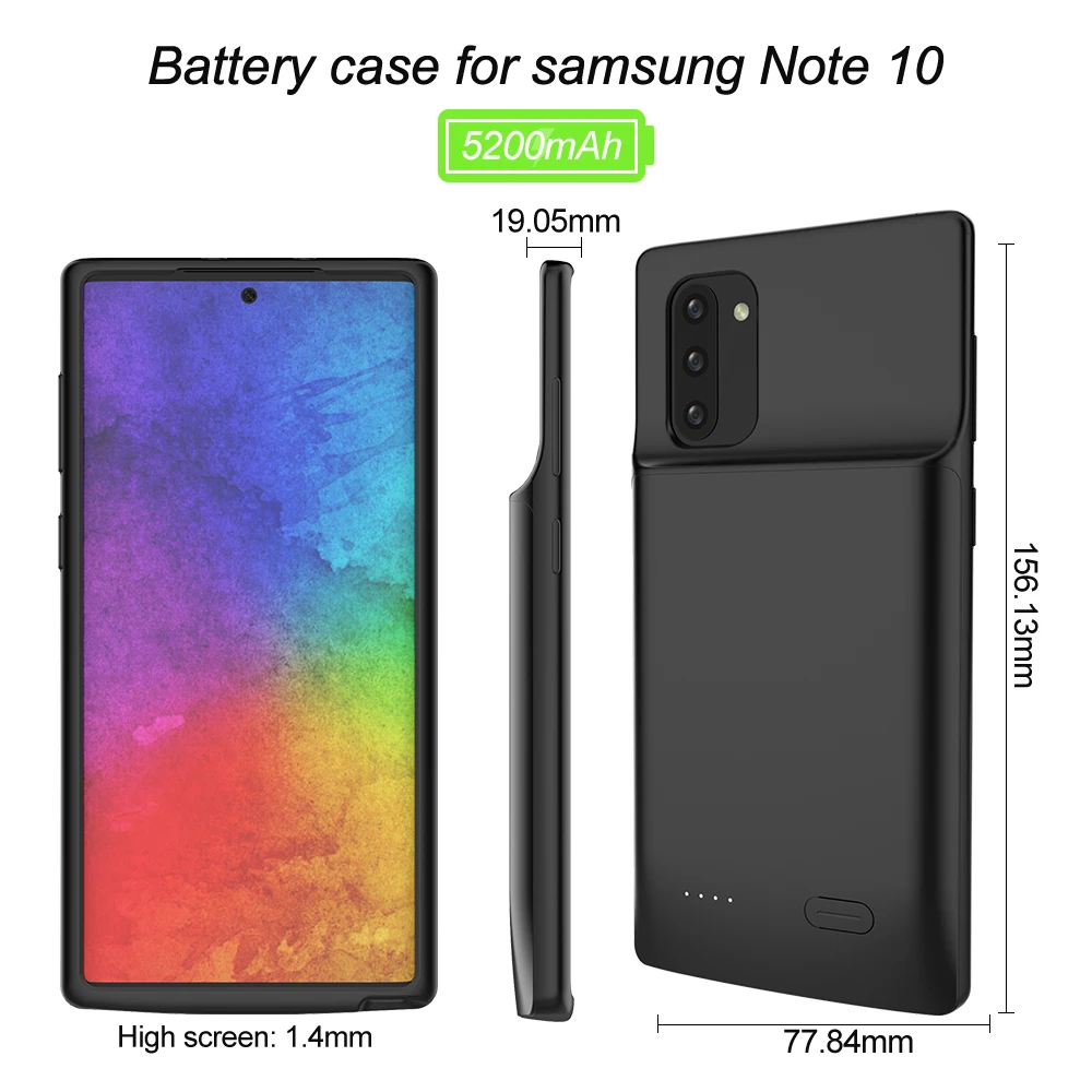 6000 мАч батарея зарядное устройство чехол для samsung Galaxy Note 10 портативный заряд повербанк чехол для samsung Note 10+ внешний аккумулятор