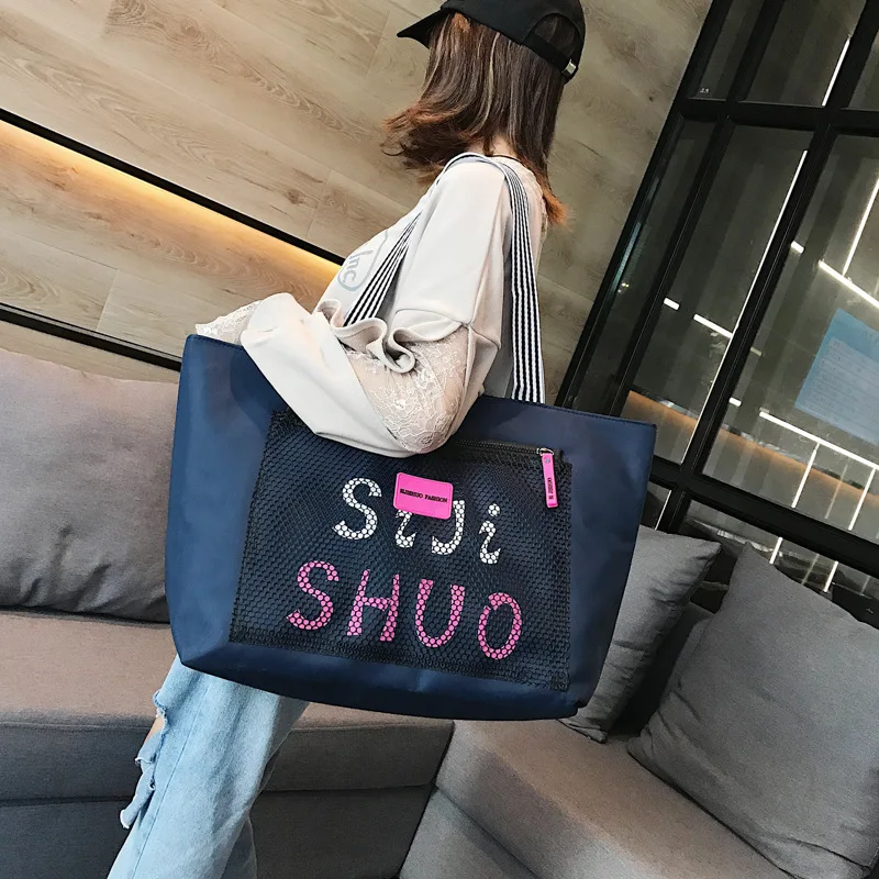 

New Canvas Shopping Bags Foldable Shopping Bag Reusable Tote Pouch Women Travel Storage Handbag Fashion Shoulder Bag Female