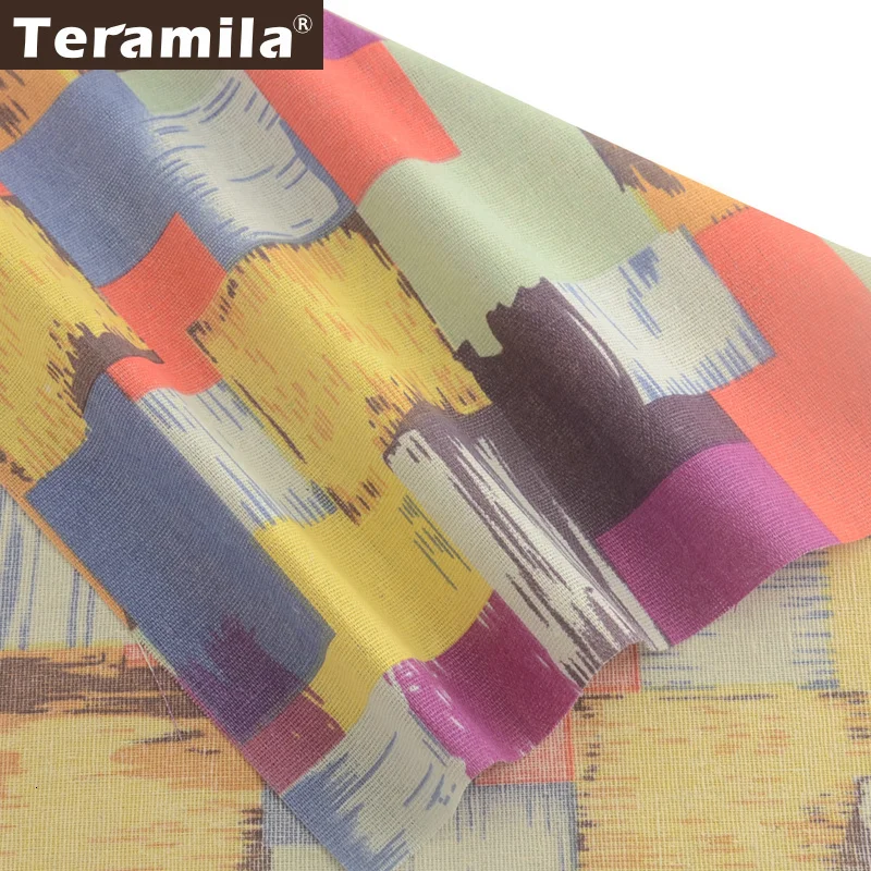 Хлопок teramila Лен Анкара ткань красочная Ткань для шитья Tissu DIY скатерть ручной работы подушка сумка занавеска Подушка холст ткань
